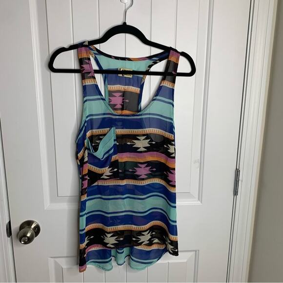 Show me your Mumu aztec tribal sleeveless‎ top size medium small - Picture 1 of 6